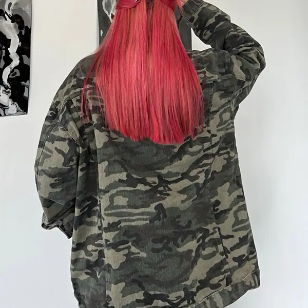 Oversized Camo Jacket Womens