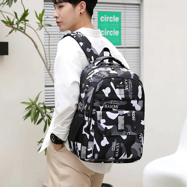 Rucksack Camouflage Grau