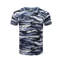 T Shirt Camouflage Blau
