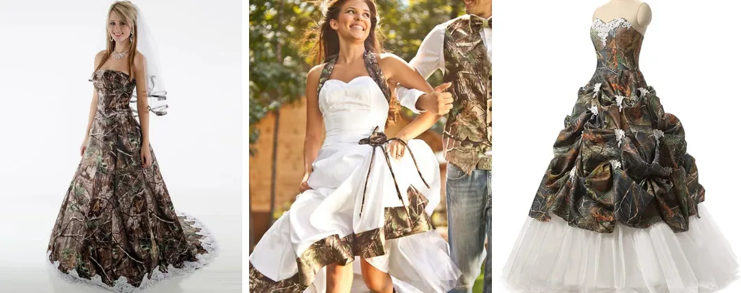 Ein Camouflage-Brautkleid für ein Militärpaar!