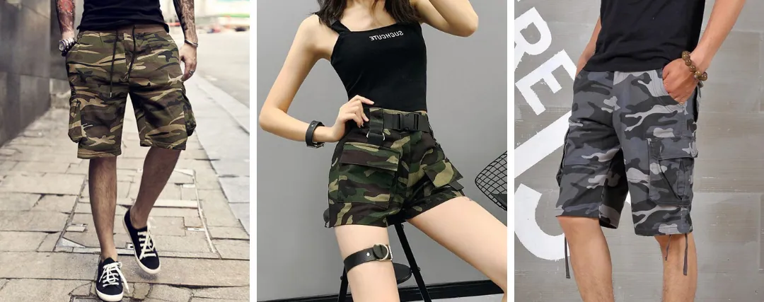 Outfit-Inspiration mit Camouflage-Shorts