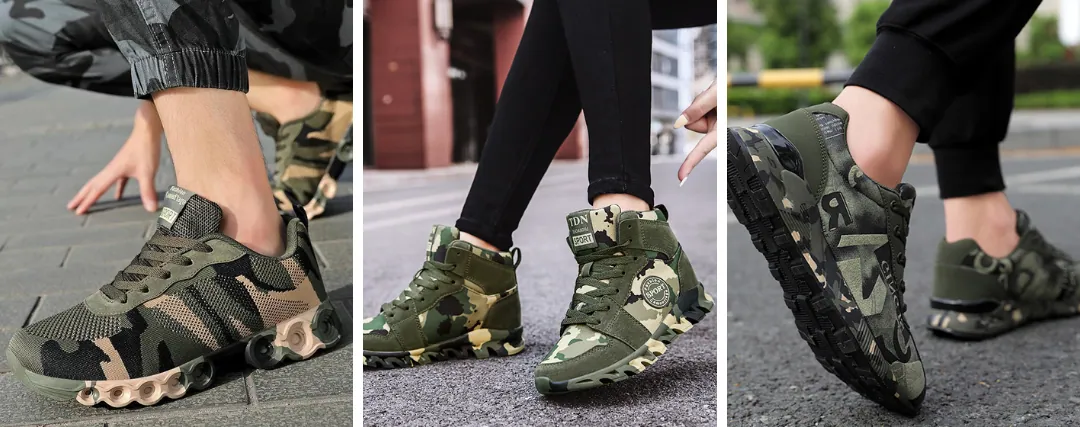 Wie kombiniert man Camouflage-Schuhe