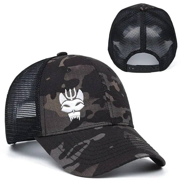 multicamo black trucker hat
